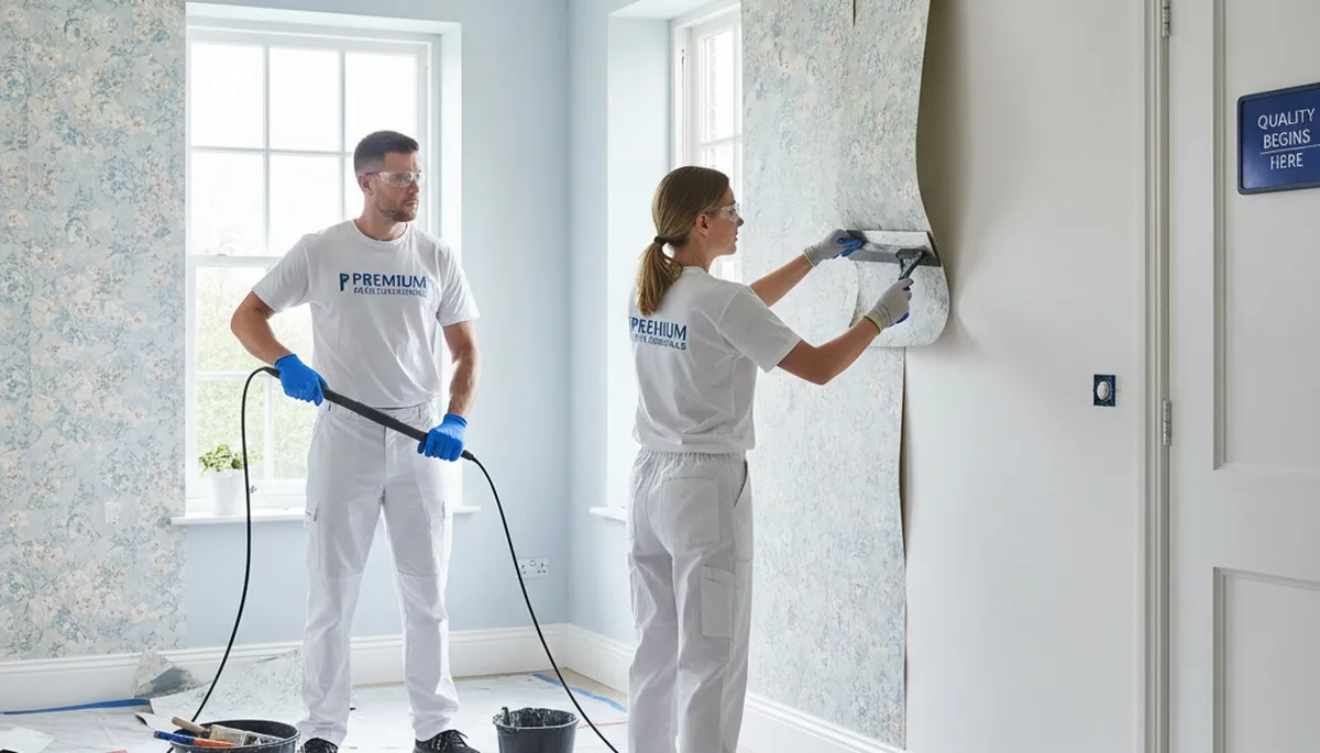 Professional wallpaper removal and wall prep in Saint Charles, MO home by expert house painters